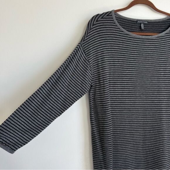 EILEEN FISHER Boat-neck Striped Top - XS - Picture 6 of 8